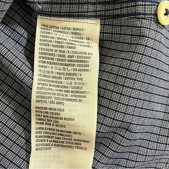 ABERCROMBIE & FITCH Mens Button Down Long Sleeve Muscle Shirt Blue White Small - Picture 5 of 9